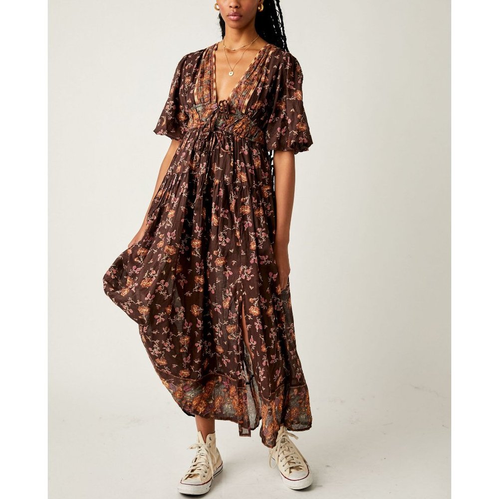 FREE PEOPLE Lysette Maxi Dress / Chocolate Combo